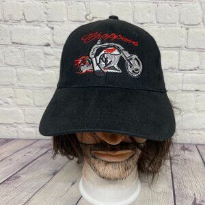 Choppers Dad Hat Cap Strap Back Black Embroidered Biker Motorcycle Bike Group